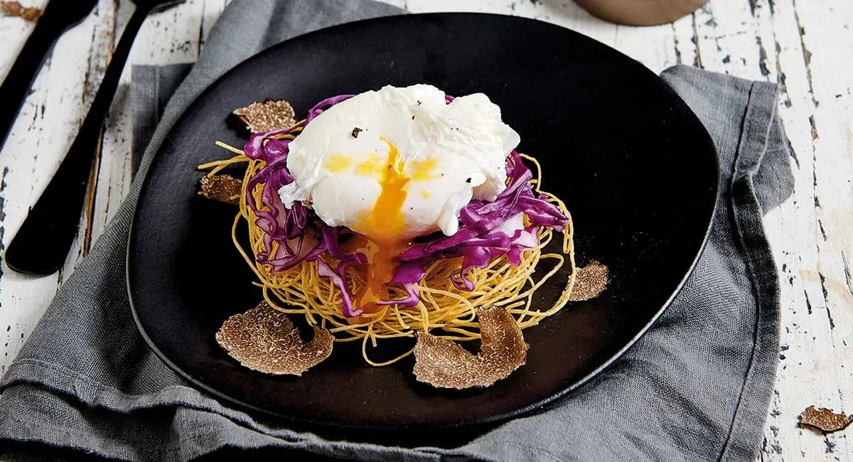 Crispy Nests with Poached Egg