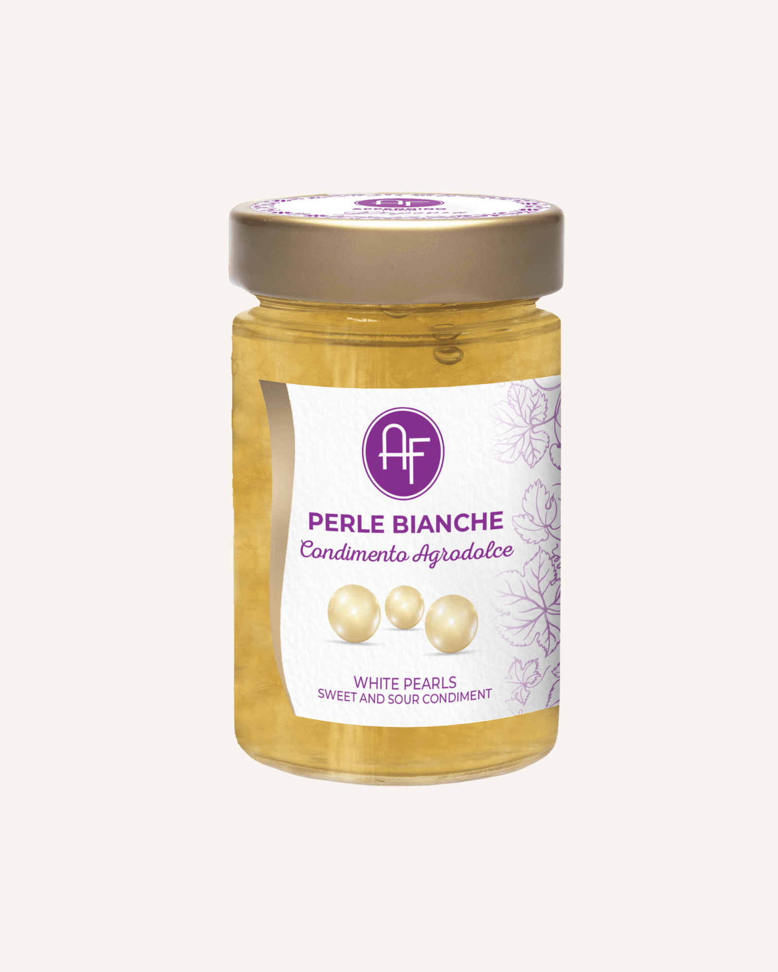 White Pearls with Sweet and Sour White Condiment